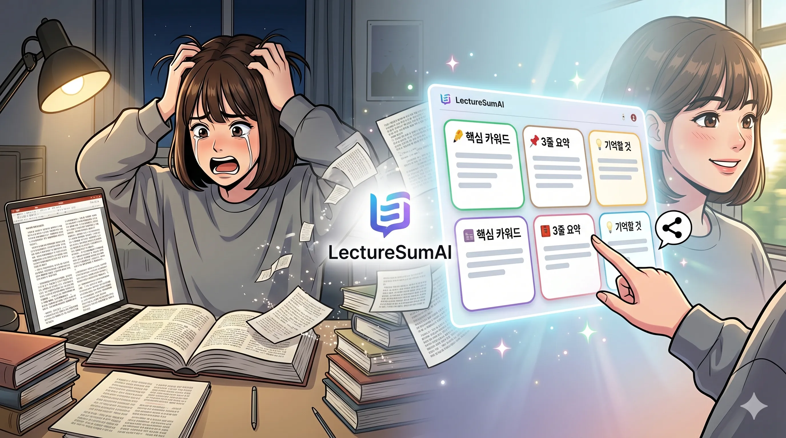 LectureSumAI - 방대한 전공 시험 범위, 이제 드래그 한 번으로 완벽 요약 끝!